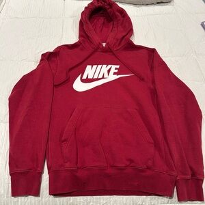 Red Nike Hoodie with white swish size XS Men’s
